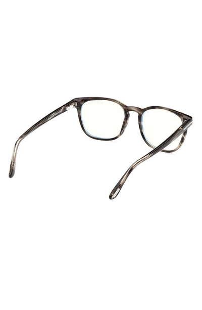 Tom Ford 53mm Square Blue Light Blocking Glasses In Grey/other