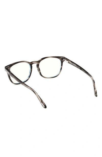 Tom Ford 53mm Square Blue Light Blocking Glasses In Grey/other