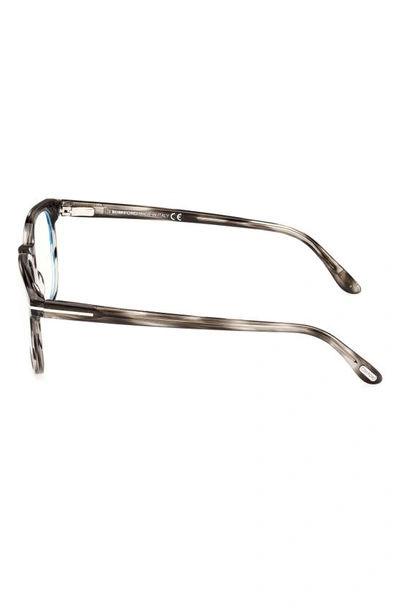 Tom Ford 53mm Square Blue Light Blocking Glasses In Grey/other