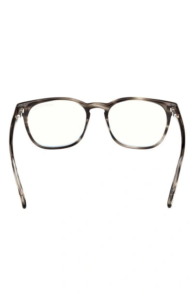 Shop Tom Ford 53mm Square Blue Light Blocking Glasses In Grey/other