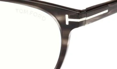 Shop Tom Ford 53mm Square Blue Light Blocking Glasses In Grey/other