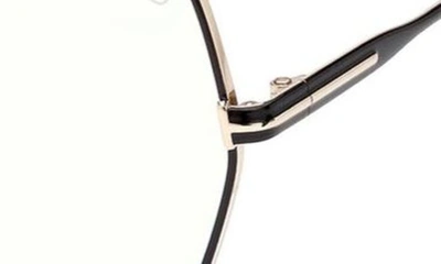 Tom Ford 56mm Butterfly Blue Light Blocking Glasses In Pale Gold