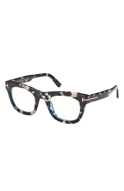Shop Tom Ford 48mm Square Blue Light Blocking Glasses In Black/other