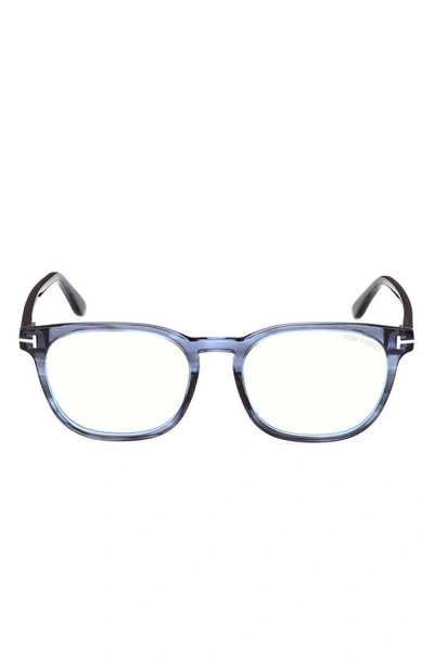 Shop Tom Ford 53mm Square Blue Light Blocking Glasses In Blue/other