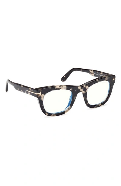 Shop Tom Ford 48mm Square Blue Light Blocking Glasses In Black/other