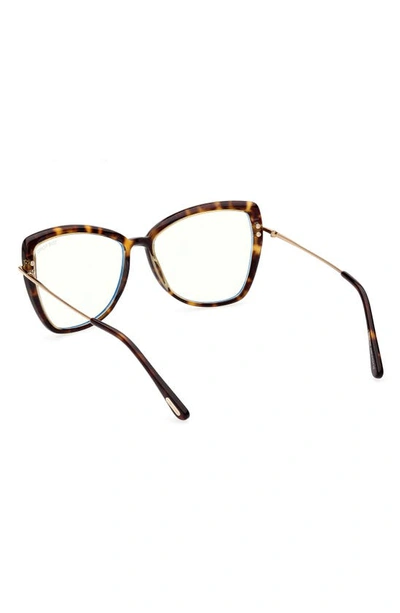 Shop Tom Ford 55mm Butterfly Blue Light Blocking Glasses In Havana/other