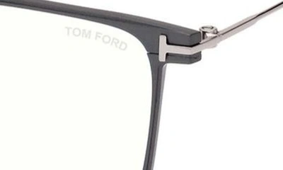 Shop Tom Ford 55mm Square Blue Light Blocking Glasses In Grey/other