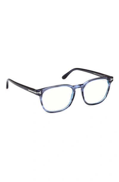Tom Ford 53mm Square Blue Light Blocking Glasses In Blue/other