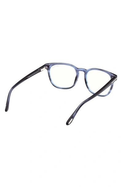 Shop Tom Ford 53mm Square Blue Light Blocking Glasses In Blue/other