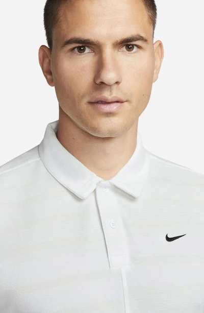 Shop Nike Unscripted Cotton Blend Golf Polo In White/ Summit White/ Black
