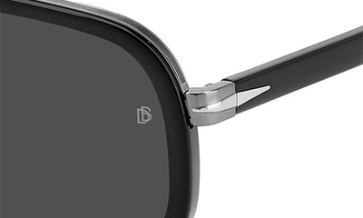 Shop David Beckham Eyewear 57mm Polarized Square Sunglasses In Black Dark Ruth/ Gray Polar