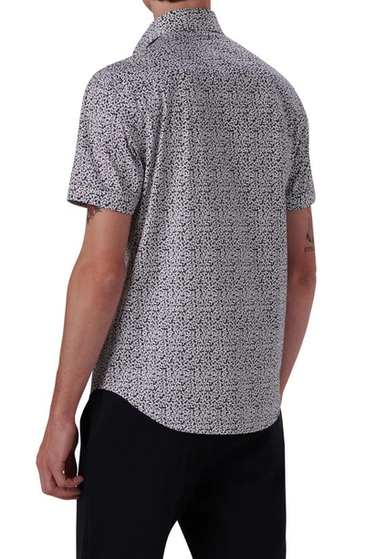 Bugatchi Miles Ooohcotton® Confetti Print Short Sleeve Button-up Shirt In Black