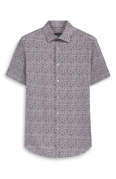 Shop Bugatchi Ooohcotton® Ditsy Short Sleeve Button-up Shirt In Black