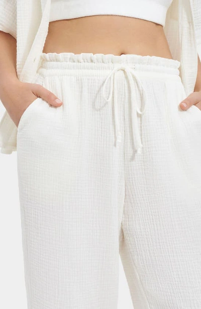 Shop Ugg Karrie Cotton Gauze Lounge Pants In Nimbus