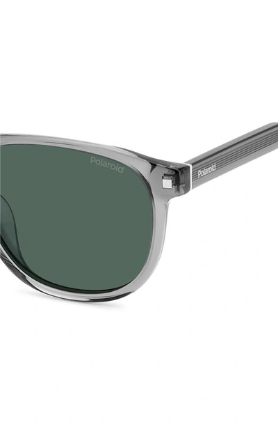 Shop Polaroid 55mm Polarized Rectangular Sunglasses In Grey/ Green Polarized