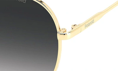 Shop Polaroid 61mm Flat Front Polarized Aviator Sunglasses In Gold Black/ Gray Polar
