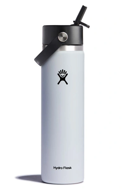 Shop Hydro Flask 24-ounce Wide Mouth Water Bottle With Straw Lid In White