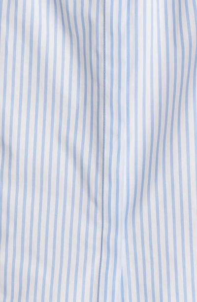 Shop Hugo Boss Desseni Stripe Belted Cotton Dress In Summer Sky Pinstripe
