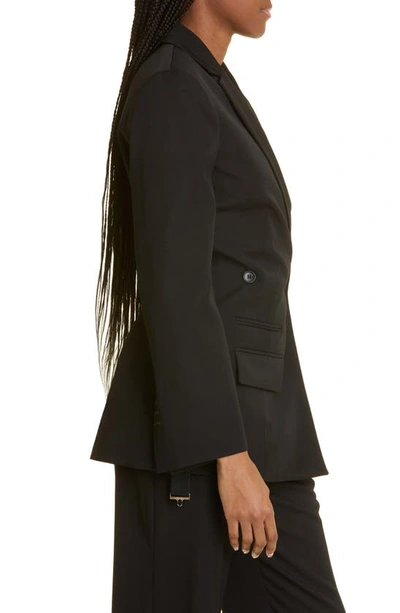 Jacquemus Tibau Asymmetric Double-breasted Grain De Poudre Wool Blazer In 990 Black