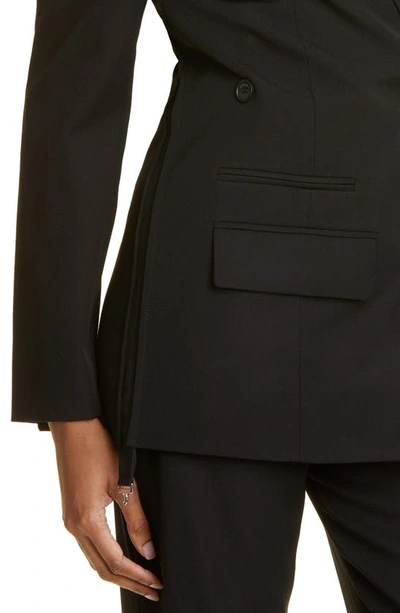 Shop Jacquemus Tibau Cross Button Virgin Wool Jacket In 990 Black