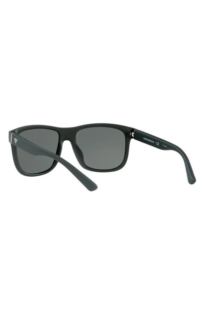 Shop Armani Exchange 57mm Pillow Sunglasses In Matte Green / Green Petrol