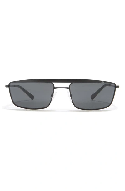 Shop Armani Exchange 58mm Rectangle Sunglasses In Matte Black / Dark Grey