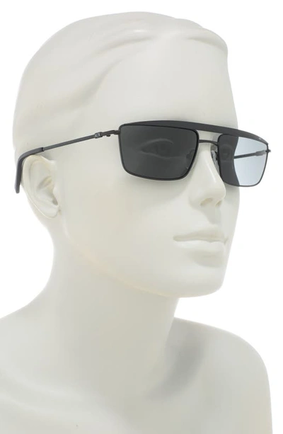 Shop Armani Exchange 58mm Rectangle Sunglasses In Matte Black / Dark Grey