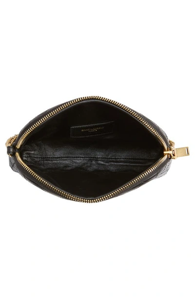 Shop Saint Laurent Gaby Quilted Leather Crossbody Pouch In Noir