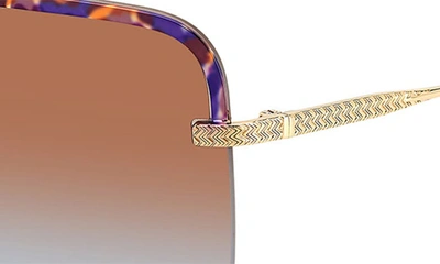 Shop Missoni 99mm Shield Sunglasses In Gold Blue Havana/ Brown Blue