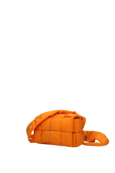 Shop Bottega Veneta Backpack And Bumbags Fabric Orange Mandarin