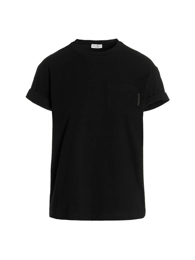 Shop Brunello Cucinelli Chest Pockt Crewneck T-shirt Black