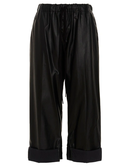 Shop Mm6 Maison Margiela Coated Trousers Pants Black