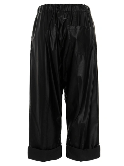 Shop Mm6 Maison Margiela Coated Trousers Pants Black