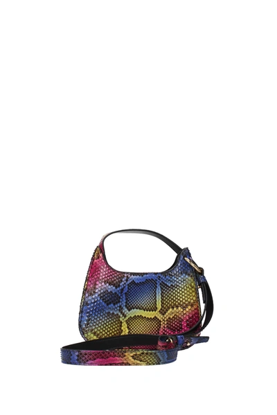 Shop Versace Crossbody Bag Leather Python Multicolor