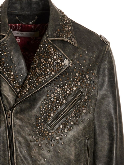Shop Golden Goose Distressed Leather Jacket