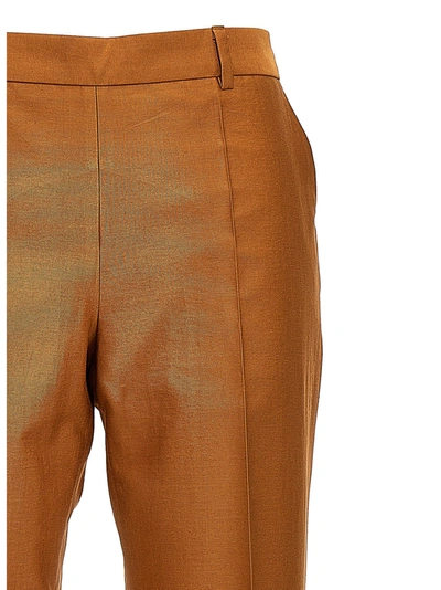 Shop Alberto Biani Half Elastic Pants Brown