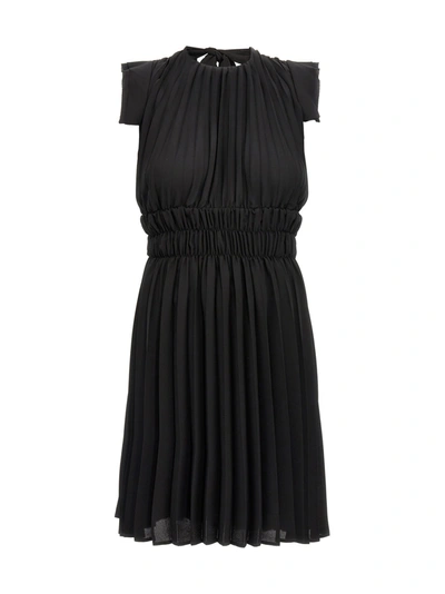 Shop Liu •jo Pleated Georgette Dress Dresses Black