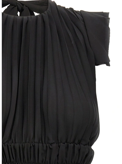 Shop Liu •jo Pleated Georgette Dress Dresses Black