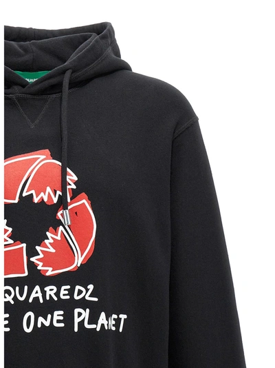 Shop Dsquared2 Recycled Leaf Sweatshirt Black