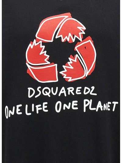 Shop Dsquared2 Recycled Leaf Sweatshirt Black