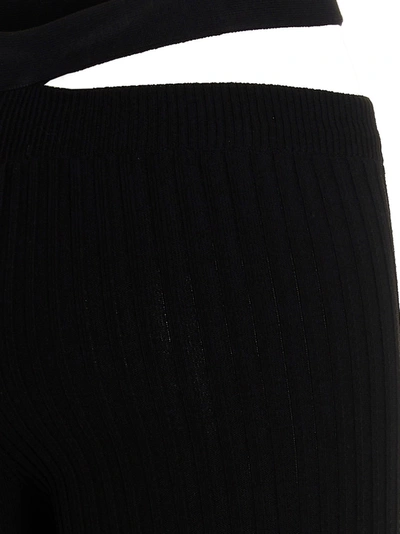 Shop Andreädamo Ribbed Flared Trousers Pants Black