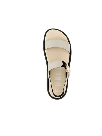 Shop Furla Sign Sandals White