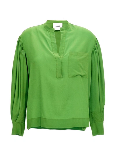 Shop Nude Silk Bloshirt Shirt, Blouse Green