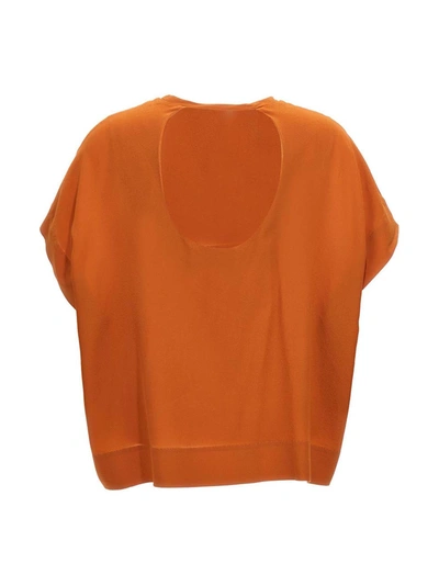 Shop Nude Silk Bloshirt Shirt, Blouse Orange