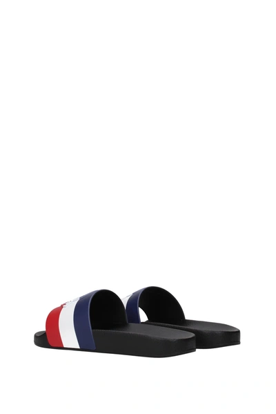 Shop Moncler Slippers And Clogs Rubber Multicolor Black