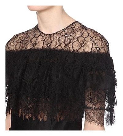Shop Elie Saab Off-the-shoulder Lace Gown In Black