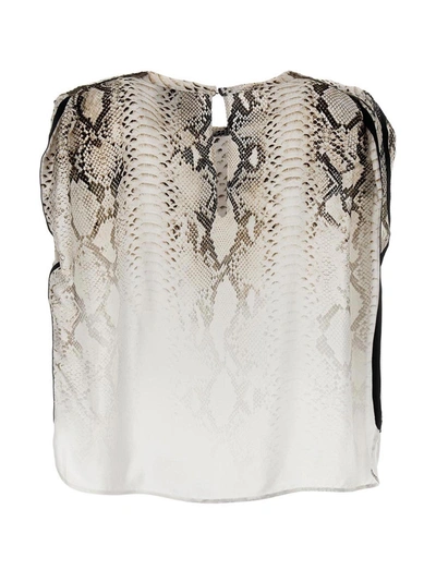 Nude Sleeveless T-shirt With Round Neck