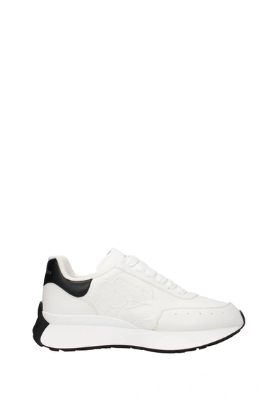 Shop Alexander Mcqueen Sneakers Sprint Runner Leather White Black
