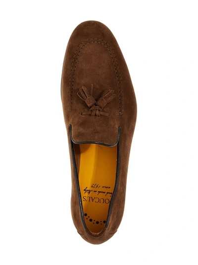 Shop Doucal's Suede Loafers Brown