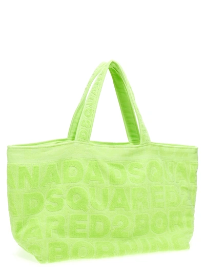 Shop Dsquared2 Terry Cloth Shopping Bag Tote Bag Green